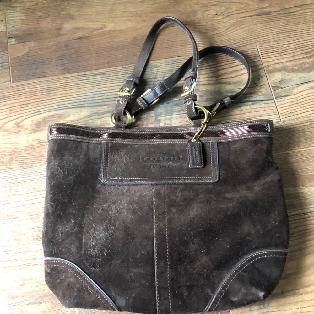 Coach suede tote